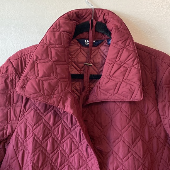 NWOT LANDS END PRIMALOFT BARN COAT ladies large wine color packable with bag - Picture 2 of 7